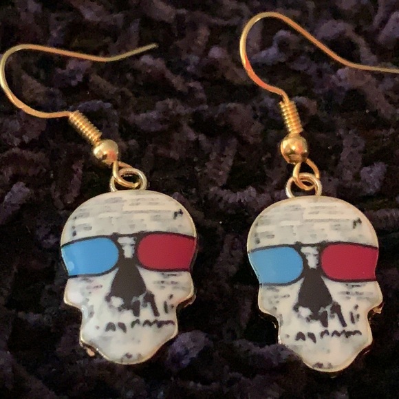 🖤🖤🖤Halloween Sugar Skull Earrings - Picture 3 of 3